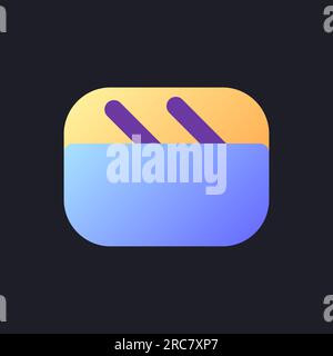 Video file flat gradient fill ui icon for dark theme Stock Vector