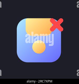 Cancel saving flat gradient fill ui icon for dark theme Stock Vector