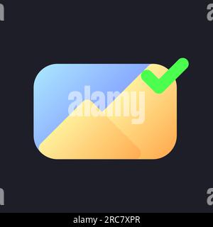 Applied photo file flat gradient fill ui icon for dark theme Stock Vector