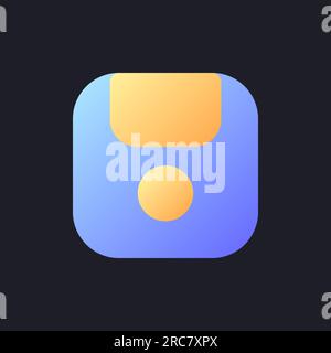 Save flat gradient fill ui icon for dark theme Stock Vector