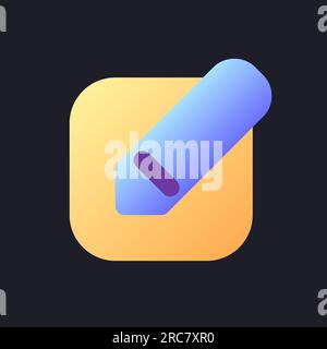 Edit flat gradient fill ui icon for dark theme Stock Vector