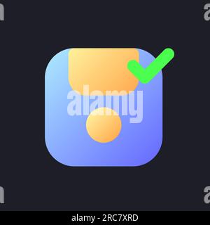 Apply saving flat gradient fill ui icon for dark theme Stock Vector