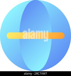 Globe pixel perfect flat gradient color ui icon Stock Vector
