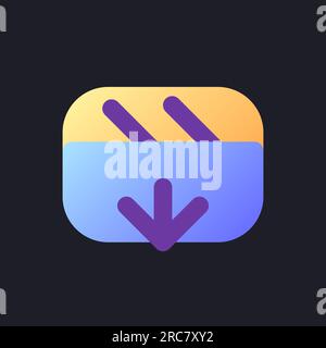 Import video file flat gradient fill ui icon for dark theme Stock Vector