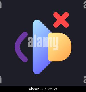 Volume off flat gradient fill ui icon for dark theme Stock Vector