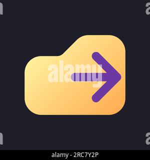 Logout flat gradient fill ui icon for dark theme Stock Vector