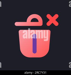 Canceled removal flat gradient fill ui icon for dark theme Stock Vector