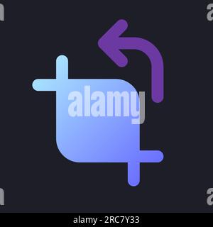 Cropping flat gradient fill ui icon for dark theme Stock Vector