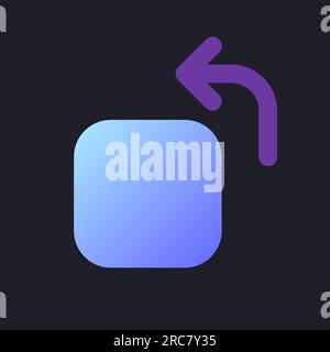 Rotate flat gradient fill ui icon for dark theme Stock Vector