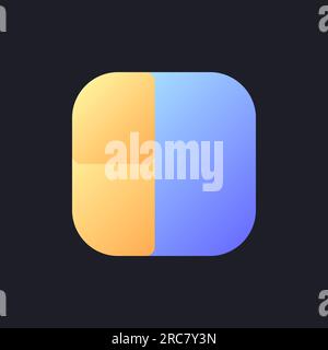Collage flat gradient fill ui icon for dark theme Stock Vector
