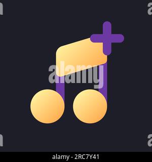 Add audio flat gradient fill ui icon for dark theme Stock Vector