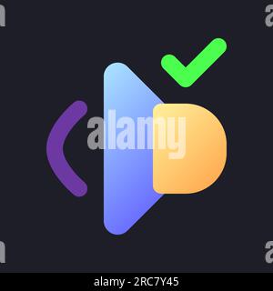 Volume on flat gradient fill ui icon for dark theme Stock Vector
