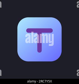 Text overlay flat gradient fill ui icon for dark theme Stock Vector