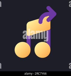 Extract audio flat gradient fill ui icon for dark theme Stock Vector