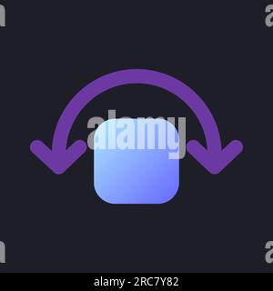 Wobble animation flat gradient fill ui icon for dark theme Stock Vector