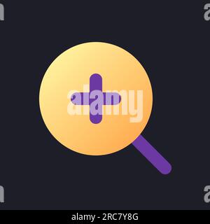 Zoom in transition flat gradient fill ui icon for dark theme Stock Vector