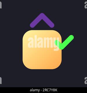 Jump animation applying flat gradient fill ui icon for dark theme Stock Vector