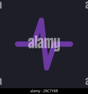 Heartbeat animation effect flat gradient fill ui icon for dark theme Stock Vector
