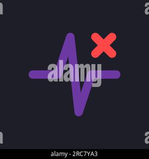 Removed pulse animation flat gradient fill ui icon for dark theme Stock Vector