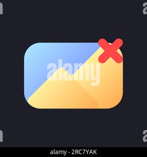 Remove photo file flat gradient fill ui icon for dark theme Stock Vector
