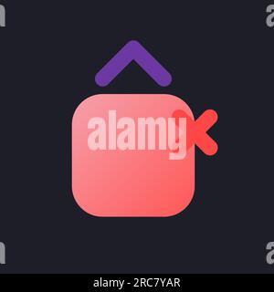 Remove jump animation effect flat gradient fill ui icon for dark theme Stock Vector