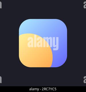Color saturation flat gradient fill ui icon for dark theme Stock Vector