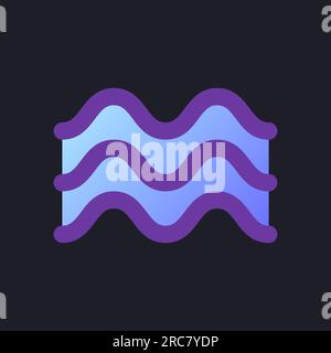 Float animation flat gradient fill ui icon for dark theme Stock Vector