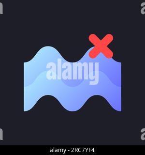 Remove float effect flat gradient fill ui icon for dark theme Stock Vector