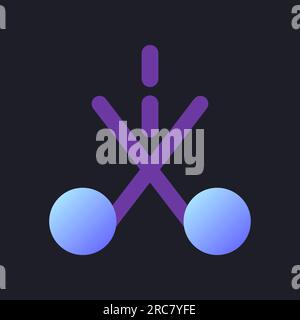 Trim flat gradient fill ui icon for dark theme Stock Vector