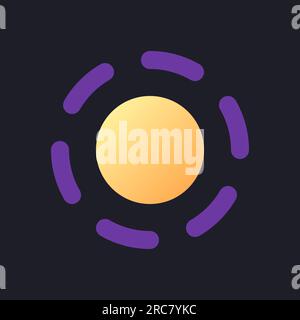 Breathe animation effect flat gradient fill ui icon for dark theme Stock Vector