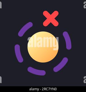 Remove breathe animation flat gradient fill ui icon for dark theme Stock Vector