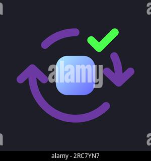 Applying spin motion effect flat gradient fill ui icon for dark theme Stock Vector