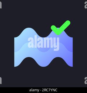 Float effect applying flat gradient fill ui icon for dark theme Stock Vector