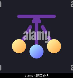 Pendulum animation flat gradient fill ui icon for dark theme Stock Vector