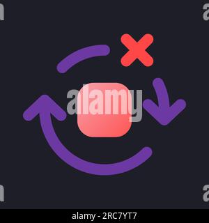 Remove spinning effect flat gradient fill ui icon for dark theme Stock Vector