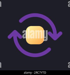 Spin animation flat gradient fill ui icon for dark theme Stock Vector