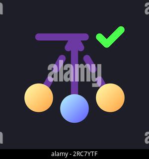 Pendulum movement applying flat gradient fill ui icon for dark theme Stock Vector