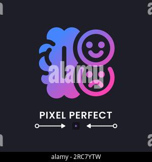 Human emotions purple solid gradient desktop icon on black Stock Vector