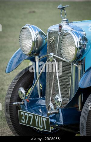 Morris Six Front Grille and Headlights Close Up Stock Photo