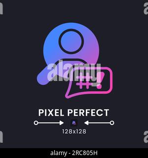 Affective computing purple solid gradient desktop icon on black Stock Vector