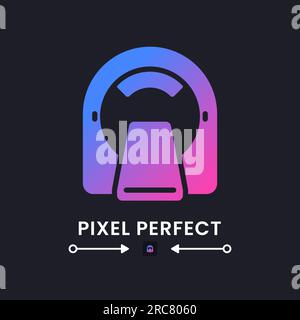 MRI machine purple solid gradient desktop icon on black Stock Vector