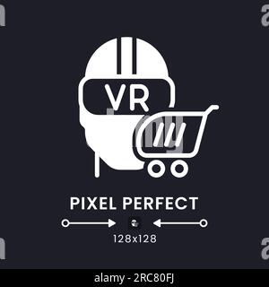 Virtual reality white solid desktop icon Stock Vector