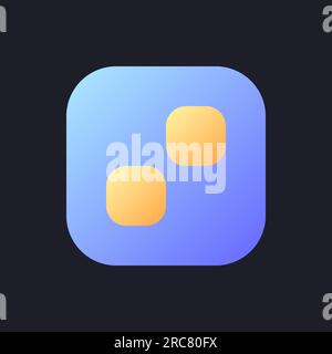Pixelated transition effect flat gradient fill ui icon for dark theme Stock Vector