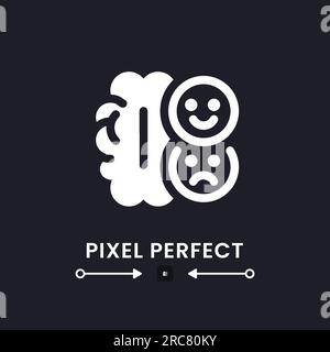 Human emotions white solid desktop icon Stock Vector