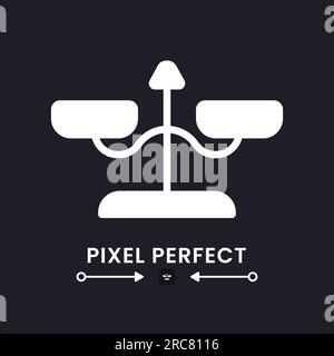 Balance scales white solid desktop icon Stock Vector