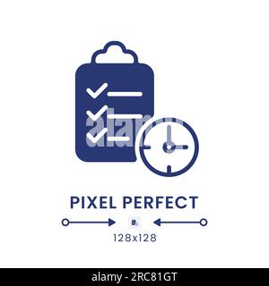 Time management black solid desktop icon Stock Vector