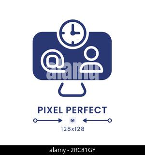 Workspace organization black solid desktop icon Stock Vector