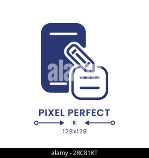 Note taking apps black solid desktop icon Stock Vector