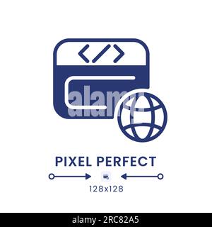 Website host black solid desktop icon Stock Vector