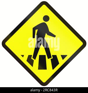 Indonesian road warning sign: pedestrian traffic signals Stock Photo ...